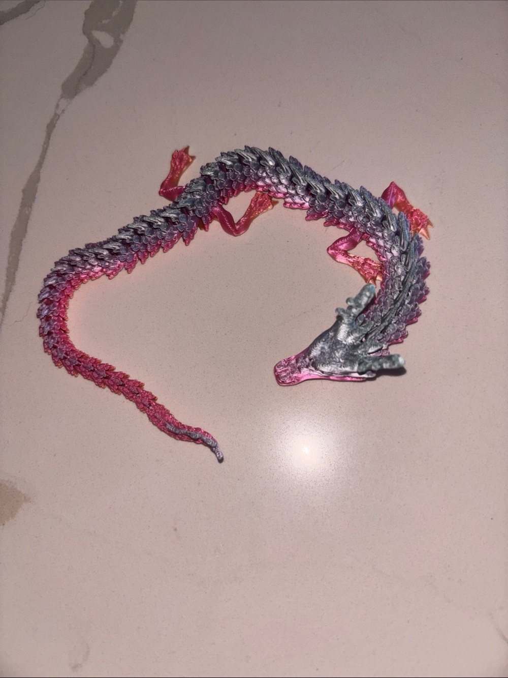 Pink & Silver Dragon Reptile Toy